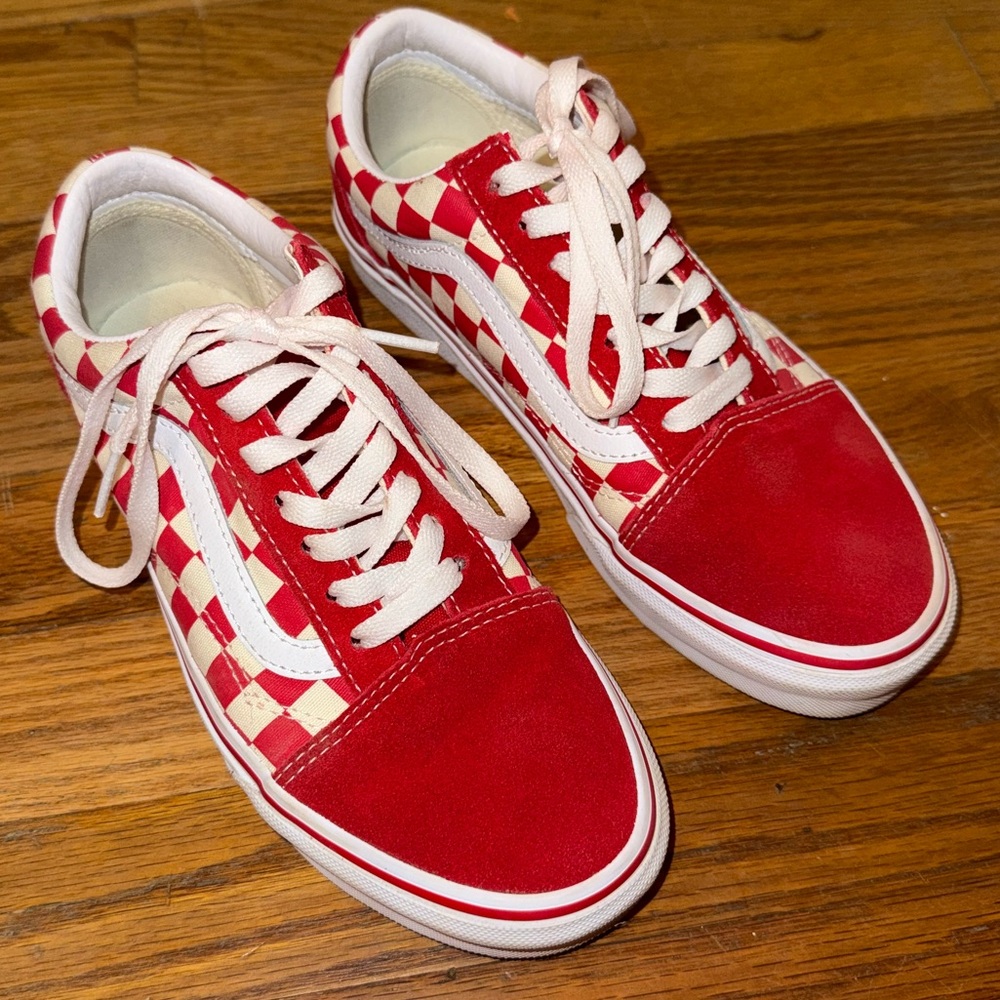 Red checkered vans